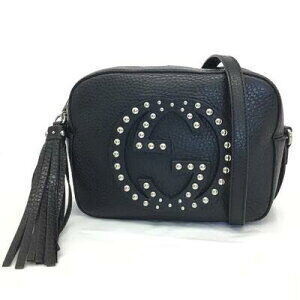 Gucci Soho Disc Bag Black Leather Shoulder Studs